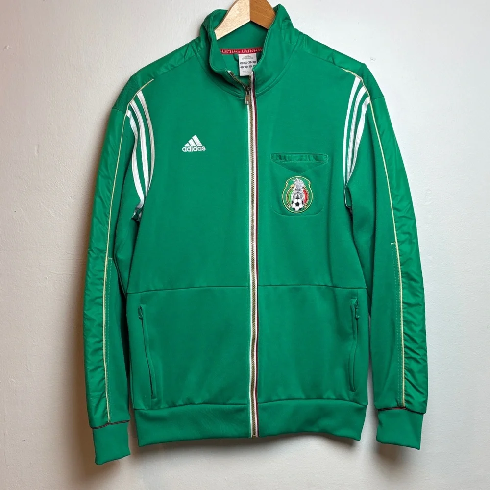 Adidas Mexico National Team Men’s Full-Zip Track Jacket Green Medium 2010 Soccer